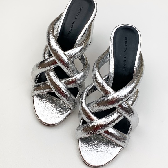 Rebecca Minkoff amandine silver strappy mules - Picture 6 of 8